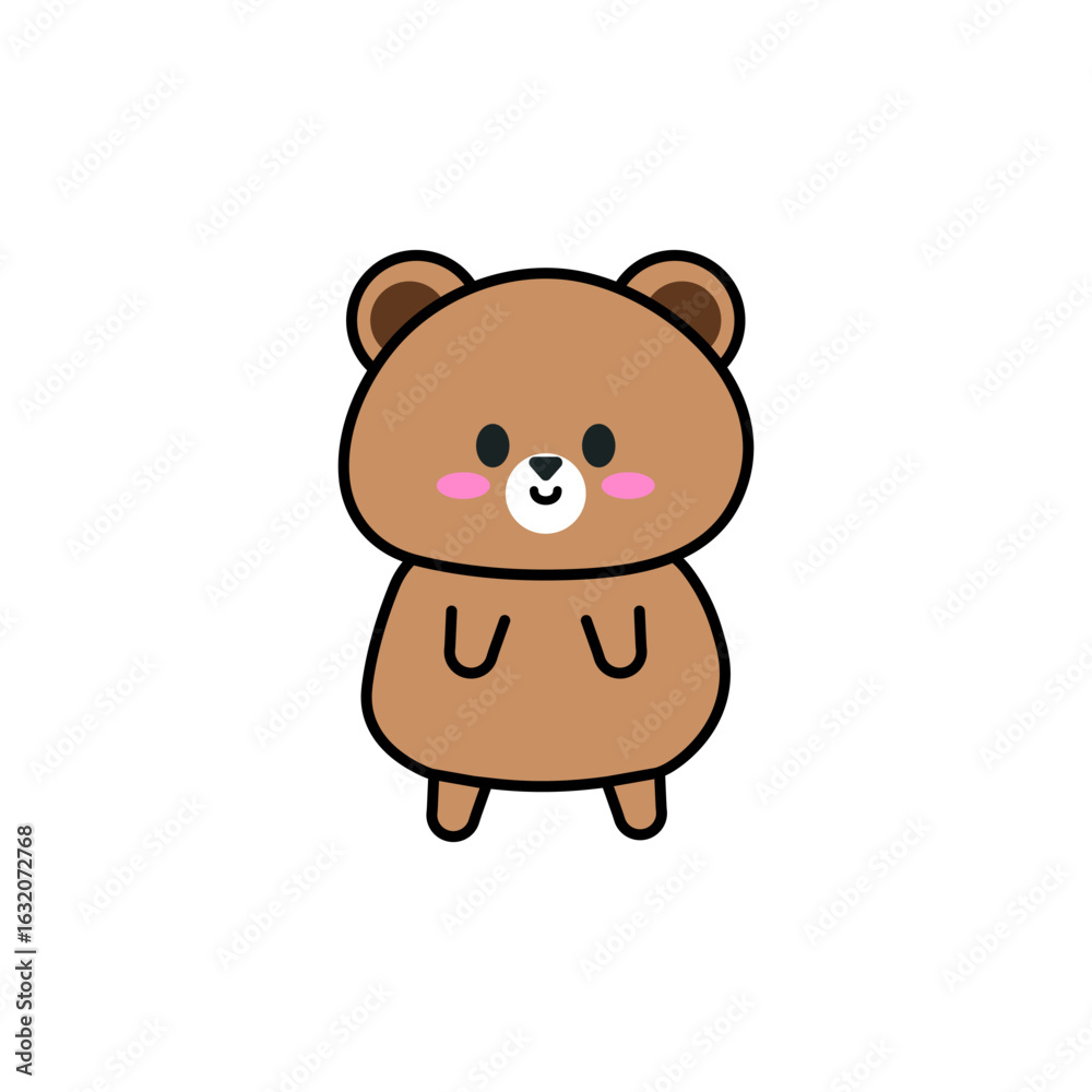 Fototapeta premium cute bear simple design, kawaii design bear