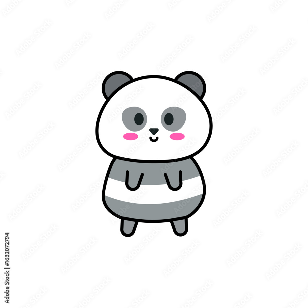 Fototapeta premium cute panda illustration simple, kawaii panda