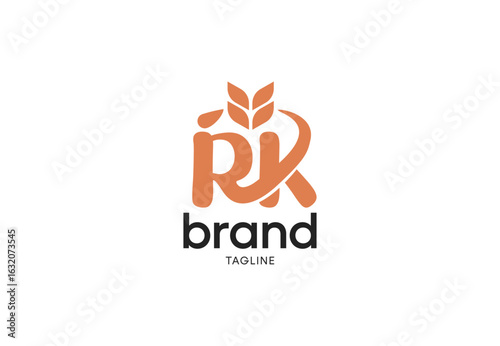 Rx brand logo with leaf elements for health business