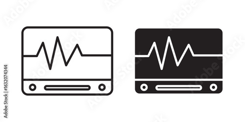 Heart Monitor Icon Vector illustration  Stock and fill on white background Heart Monitor icon sheet multiple style collection