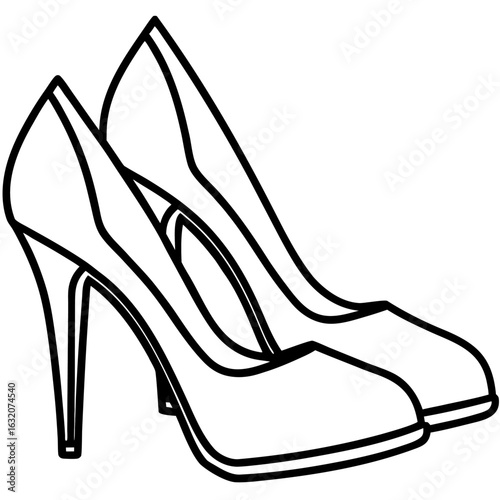 black high heel shoes
