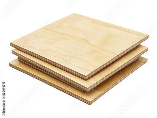 Plywood Stack on Transparent Background