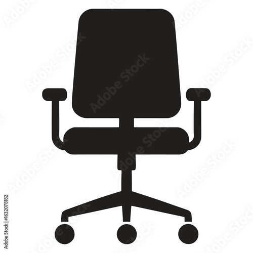 Office Chair Silhouette – Ergonomic High-Back Rolling Seat for Workplace and Home Office Design