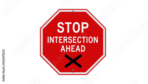 Free Download A clear red stop sign warns drivers of an intersection ahead, emphasizing road safety. - GFXLoad