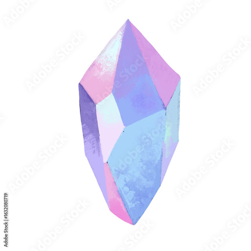 Crystal magic gem hand drawn watercolor