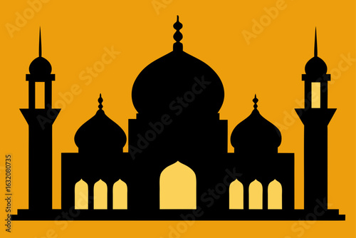 silhouette of mosque in abu dhabi