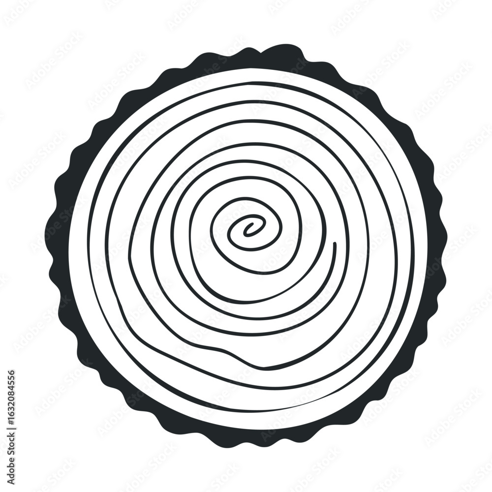 Fototapeta premium Circular wood grain illustration design with concentric rings pattern