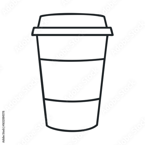 Minimalist line art of a coffee cup with to-go lid