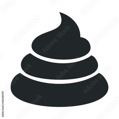 Simple black poo emoji icon on white background