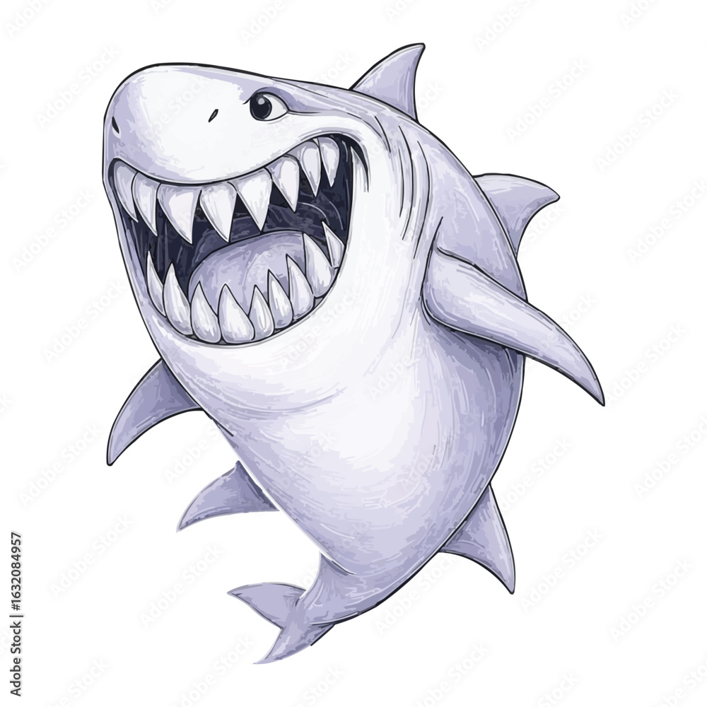 Naklejka premium shark isolated on white background
