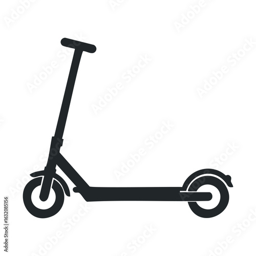 Silhouette of a kick scooter on a white background