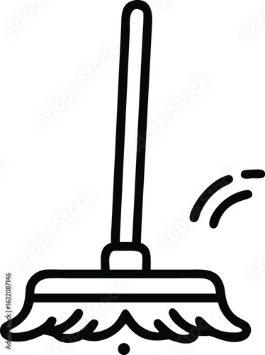 black mop icon cleaning clip art preview