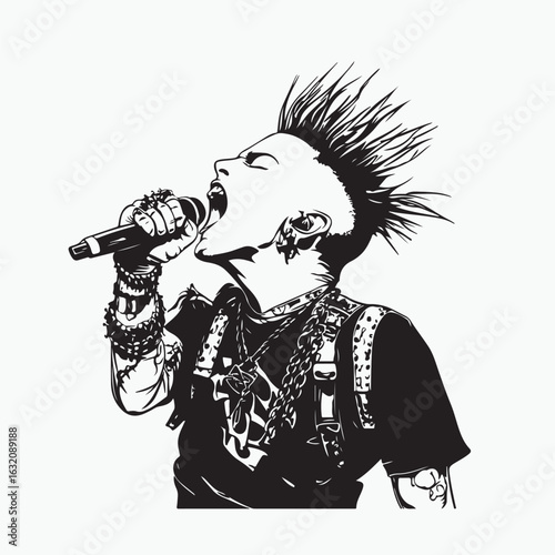 rock singer with microphone
