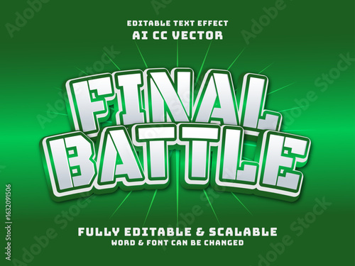 final battle 3d text. sport tournament design