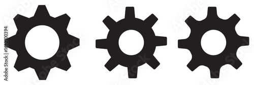 Easy Installation gear icon black and white vector sign