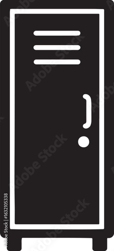 Silhouette vector of a school locker, ideal for education, storage, students, school, and organization themes.