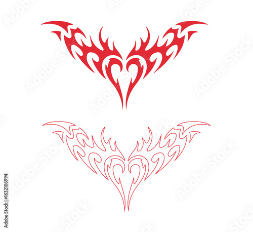 Y2k cyber sigil aesthetic tattoo, tribal tattoo design, cybersigilism, abstract cyber sigil  Tribal SHAPES