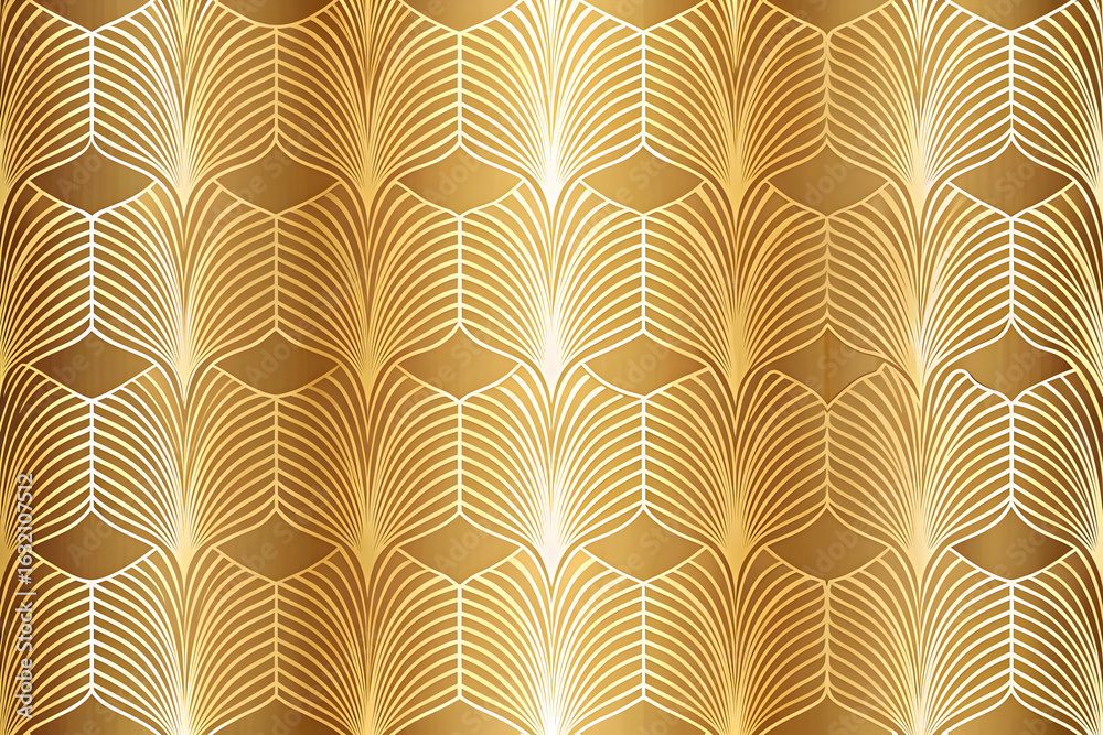 seamless pattern with gold ribbon