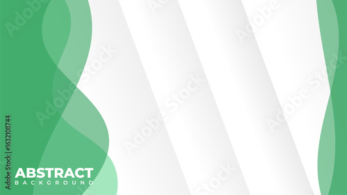 Minimalist Green Abstract Background with Fluid Wave Shapes for Modern Design