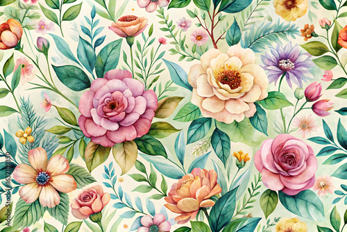 seamless pattern with flowers