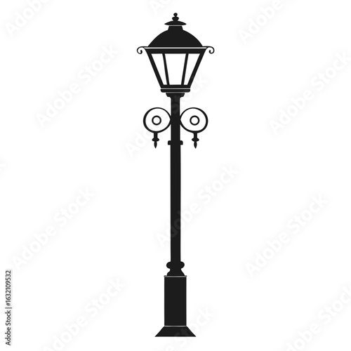 Iron Lantern Post Vector – Classic Street Light Design