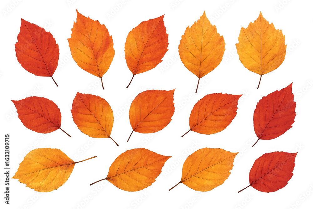 Obraz premium Colorful autumn leaves falling on transparent background