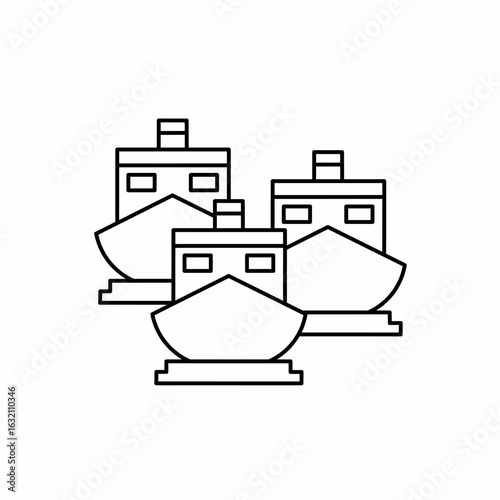 Ship vector icon with outline. Ship symbol. Vector icon