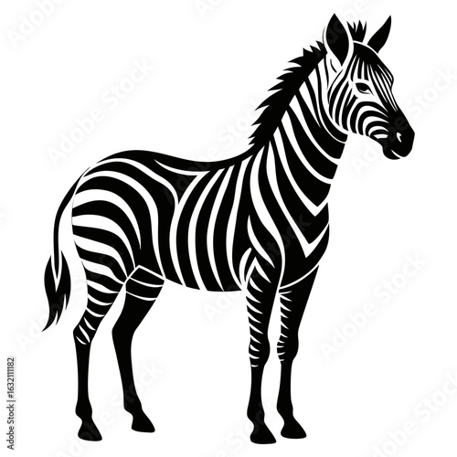 Zebra vector clean black silhouette design white background