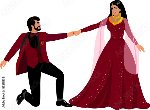 indian couple engagement dance