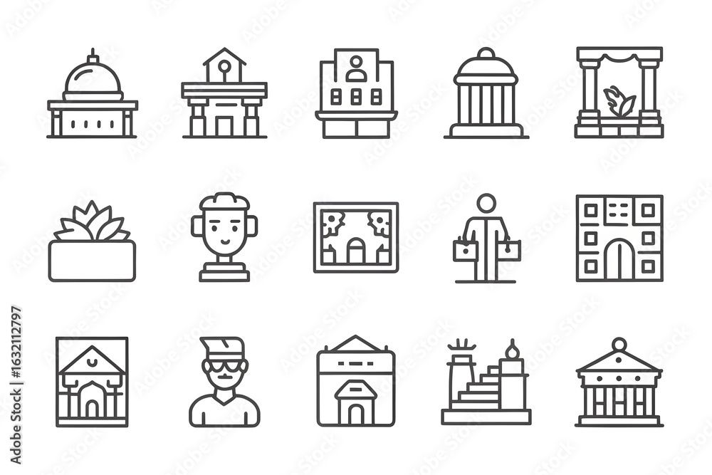 Fototapeta premium set of vector icons of buildings