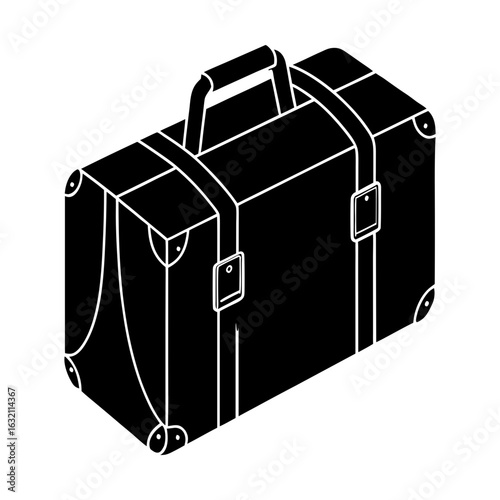 Vintage suitcase luggage travel baggage trip journey vacation silhouette