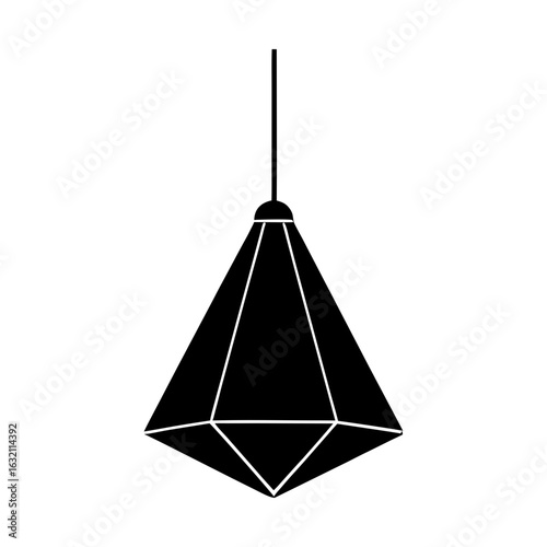 Geometric pendant lamp vector design interior decoration light silhouette