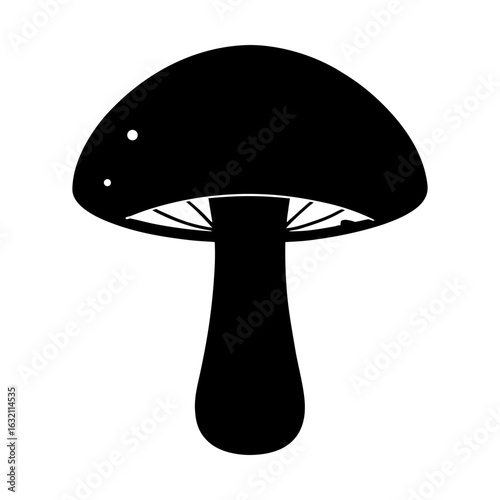 Mushroom fungi nature forest toadstool autumn fungus vector art silhouette