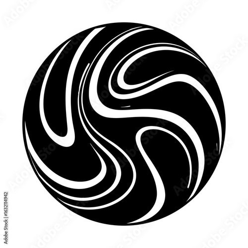 Abstract swirl artistic graphic design element vector shape silhouette