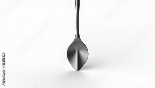 A leaf-shaped spoon against a plain white background.