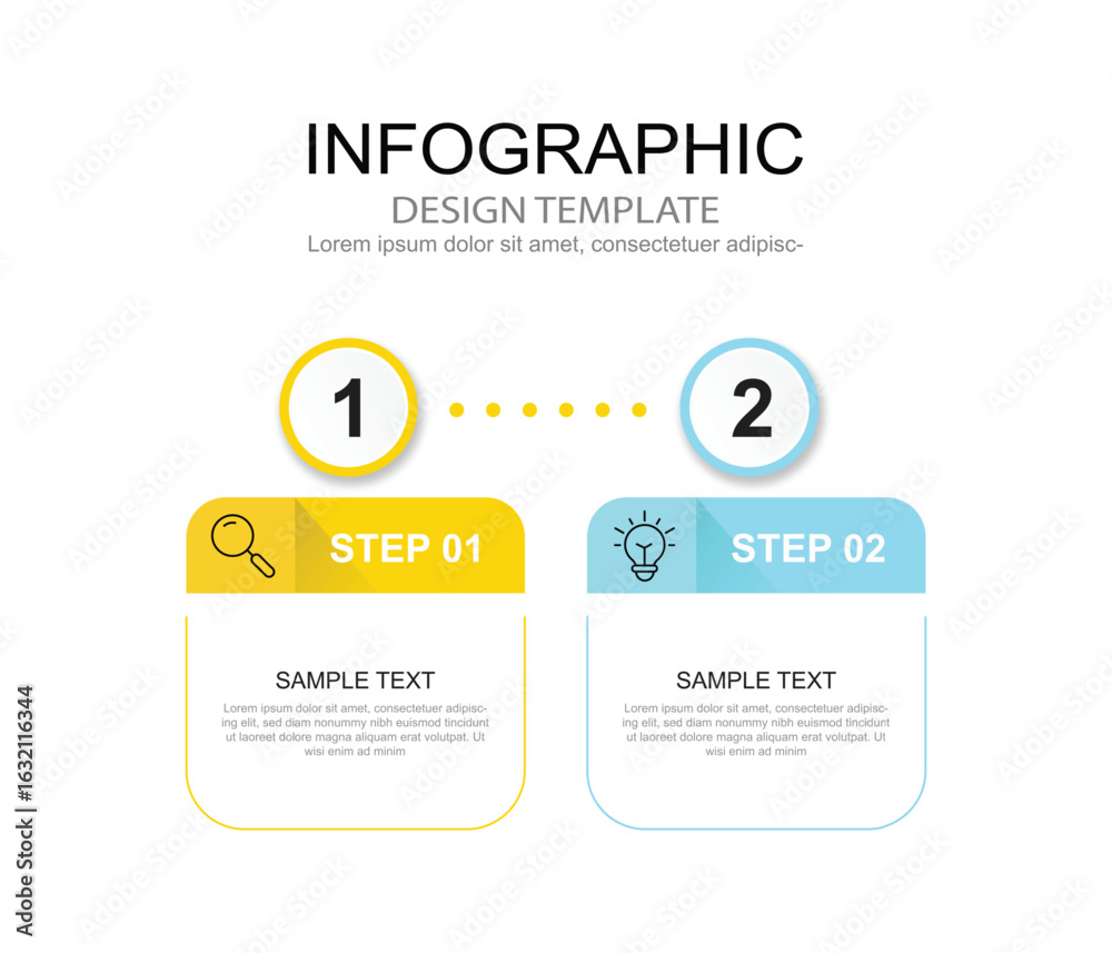 Fototapeta premium Vector Infographic label design template with icons and 2 options or steps.
