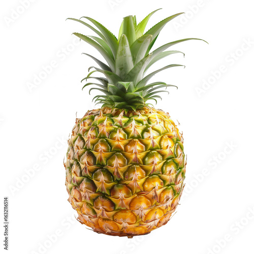 Single pineapple, vibrant yellow/green
