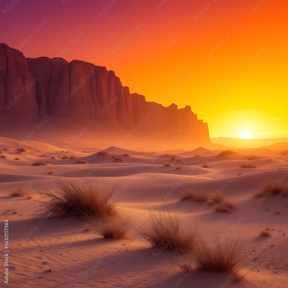 Fototapeta premium Sunset in a desert