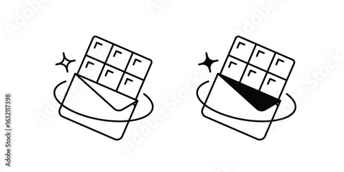 Chocolate set icon with white background vector stock illustration
