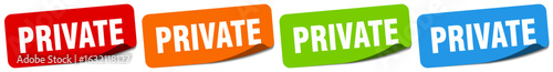 private sticker. private sticker set on white background