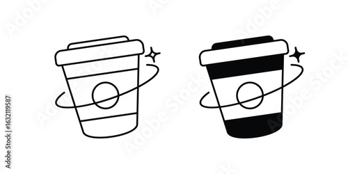 Coffee set icon with white background vector stock illustration