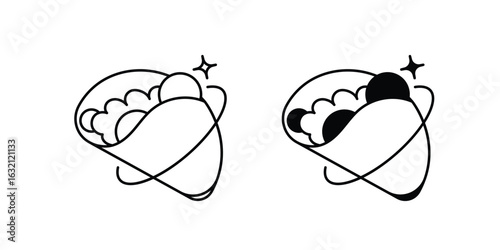 Taco set icon with white background vector stock illustration