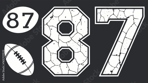 FootballThemed Graphic Featuring Number 87 and a Football.