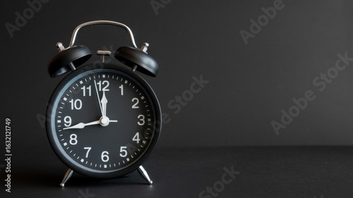 Wallpaper Mural Black alarm clock showing the time on a dark background with copy space Torontodigital.ca