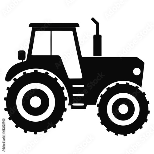 Tractor vector clean black silhouette design white background