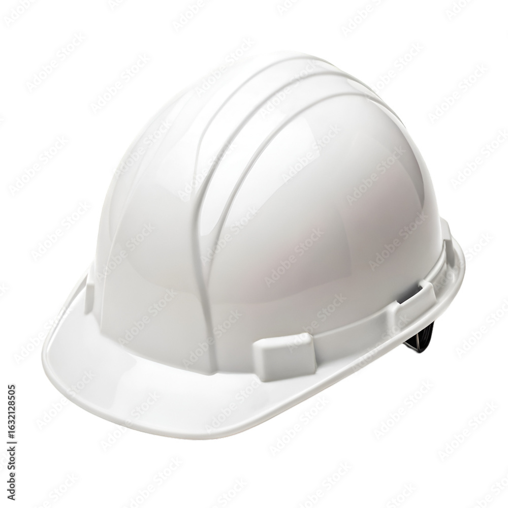 Fototapeta premium White hard hat isolated on white background perfect for construction safety visuals and industrial design 