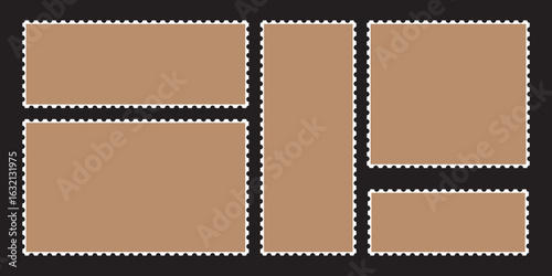 Blank postage stamp. Clean postage stamp template. Postage icon.