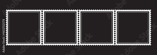 Blank postage stamp. Clean postage stamp template. Postage icon.