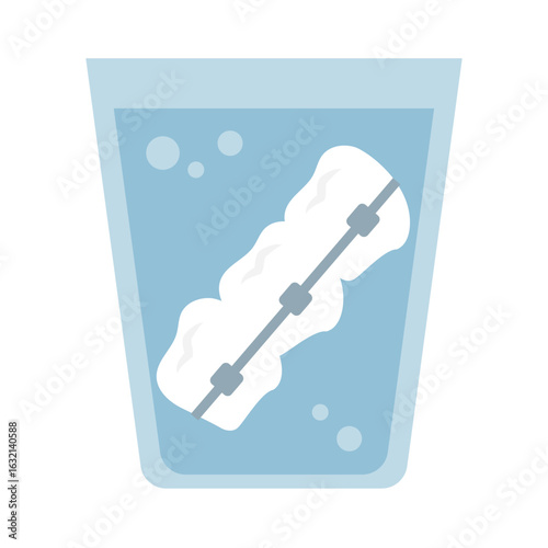 Zahnprothese im Wasser - farbiges Icon