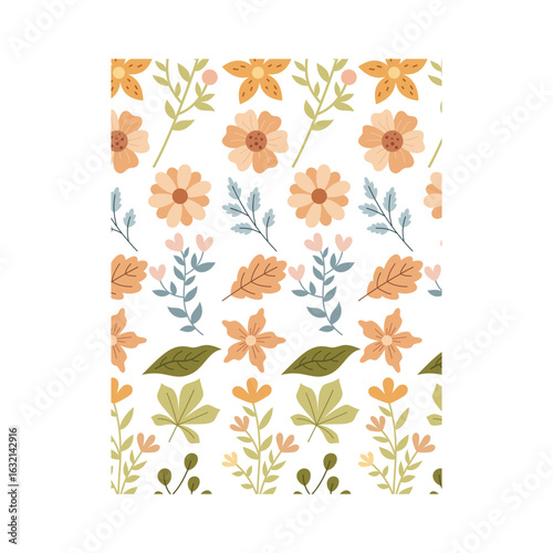 set of vector floral elements, Botanical Lace - Delicate Floral Vector Pattern, Geometric Floral Repeat Pattern, Pressed Flower Collection